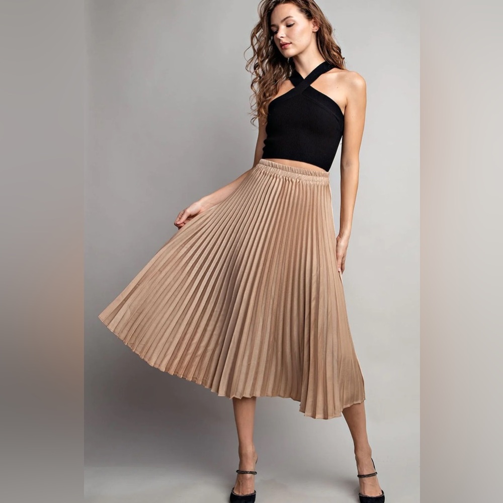 GOLD PLEATED SKIRT